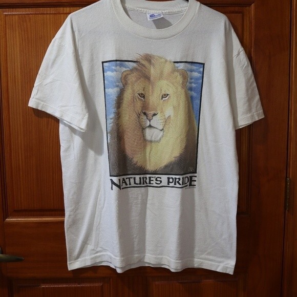 Human-I-tees Vintage 1995 White Lion Graphic Single Stitch Tshirt XL - Picture 10 of 12